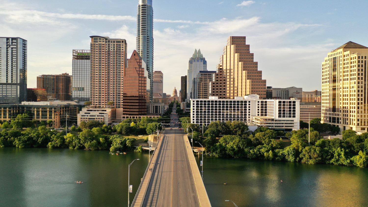 Downtown Austin with view of buildings and Lady Bird Lake