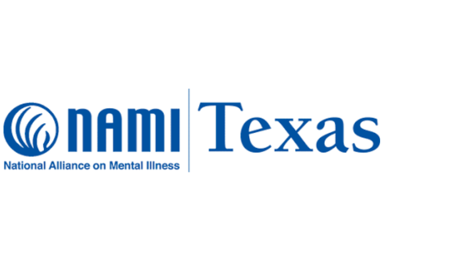 Blue text reading "NAMI Texas" and "National Alliance on Mental Illness"